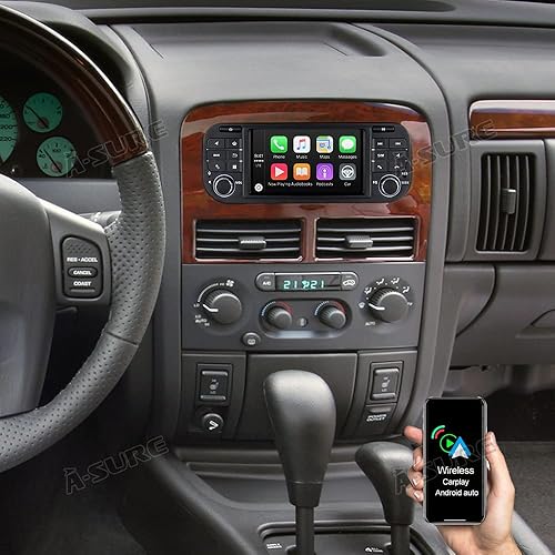 Miniatura 8 de ASURE Android 12 3GB+32GB coche estéreo pantalla táctil navegación unidad para Grand Cherokee Wrangler Liberty Dodge Chrysler Radio con Carplay