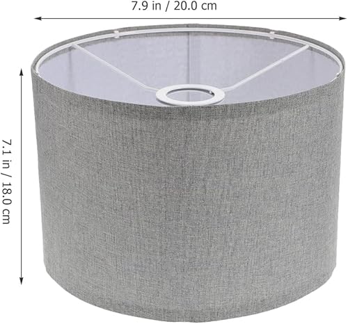 Miniatura 5 de HOMSFOU Lámparas de decoración para el hogar, pantalla de tela de lino, pantalla de repuesto para lámpara de tambor, pantalla de transición con tapa