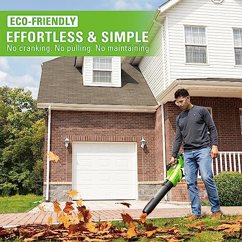 Image of Greenworks 40V (160 MPH / 700 CFM) Cordless Brushless Axial Leaf Blower, 8.0Ah Battery and Charger Included
