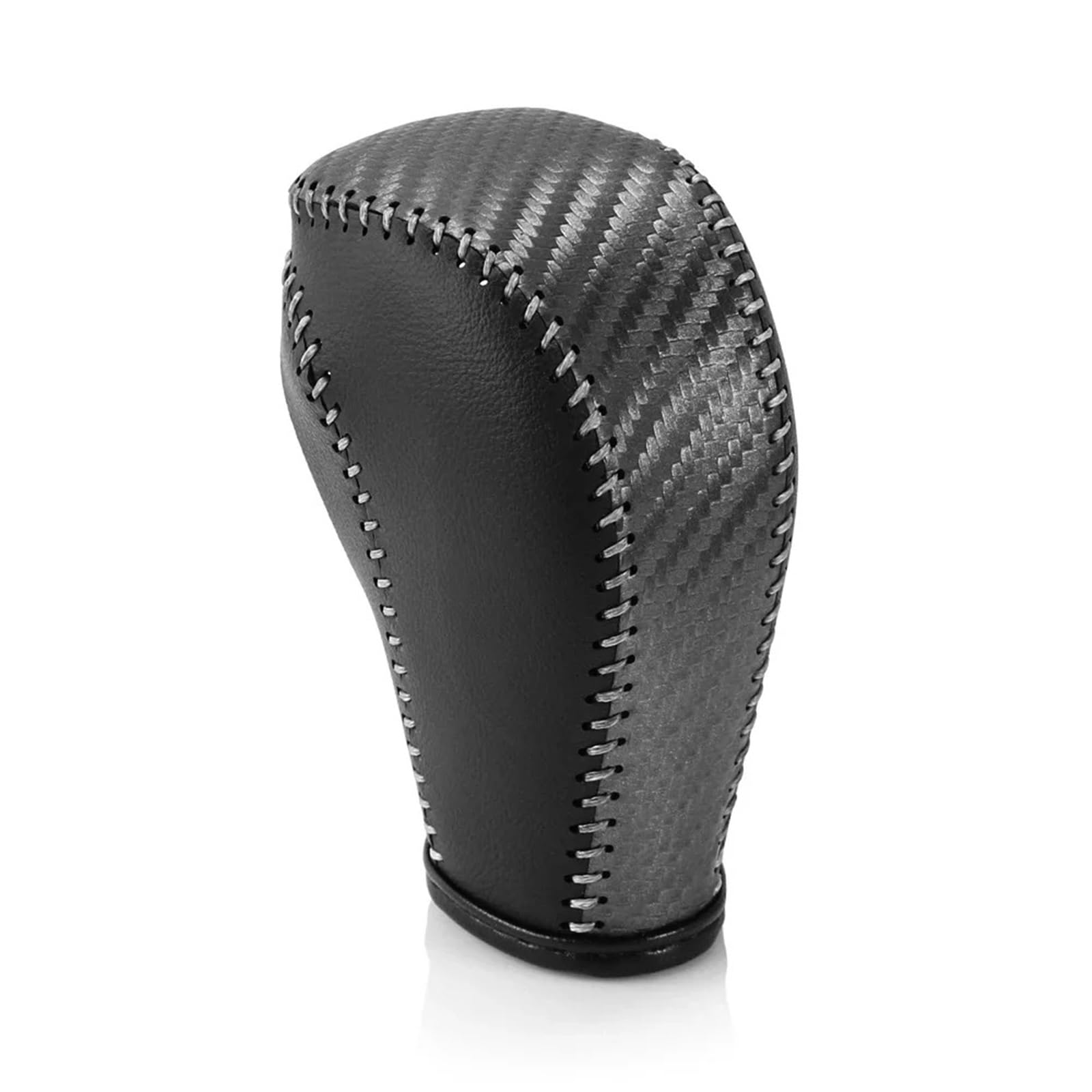 DWTNMEX Gear Shift Knob for Mazda 2 3 6 BM GJ for Demio for CX3 for CX5 for CX8 for CX9 for Axela 2014-2022 Leather Car Gear Head Shift Knob Cover(Carbon Fiber Gray)