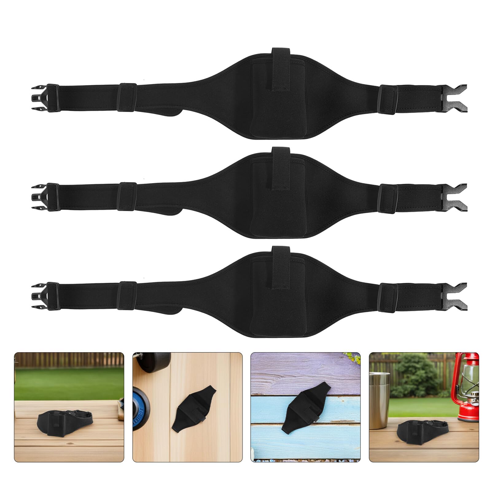 Abaodam Marsupio Sportivo da Corsa 3 Pezzi Borsa per Smartphone e Cintura Sottile Regolabile Marsupio Fitness Leggero per Ciclismo Jogging e Attività Outdoor