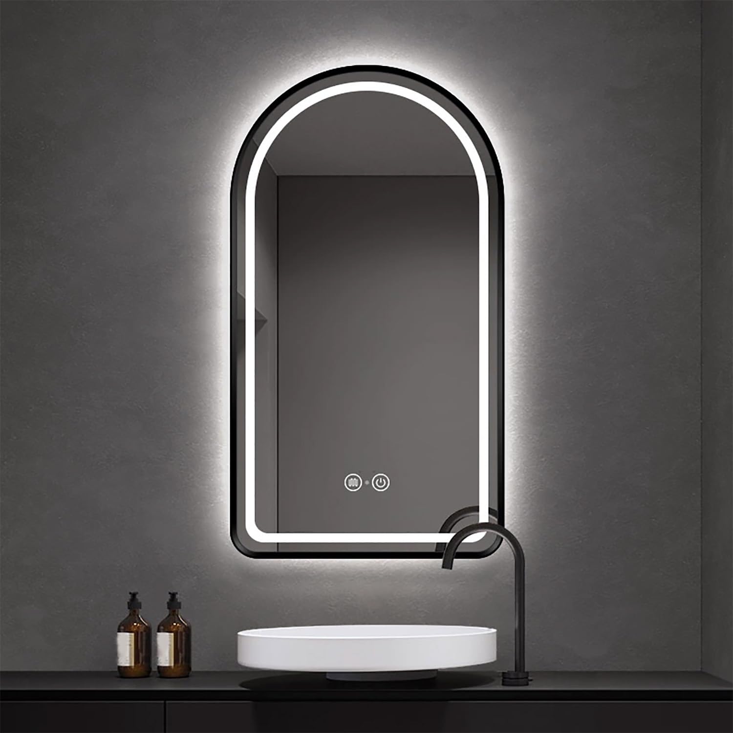 Luminaire LED intelligent antibuée réglable pour miroir de décoration intérieure