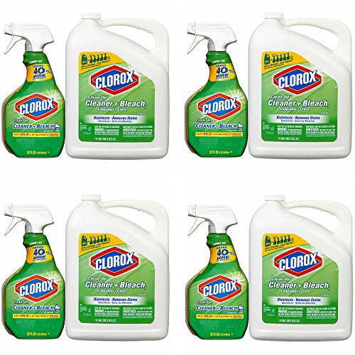 Clorox Clean-Up Cleaner Spray with Bleach and Refill Combo, 32 Ounce Spray Bottle + 180 Ounce Refill (4 Combo Pack)