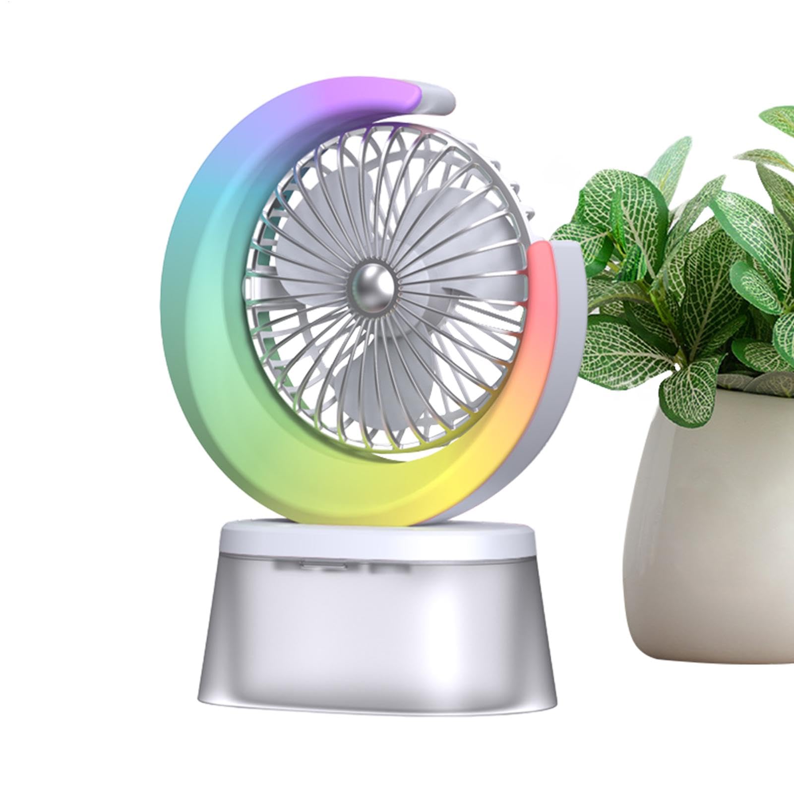 Ventilador portátil recargable con humidificador para camping, viaje y hogar