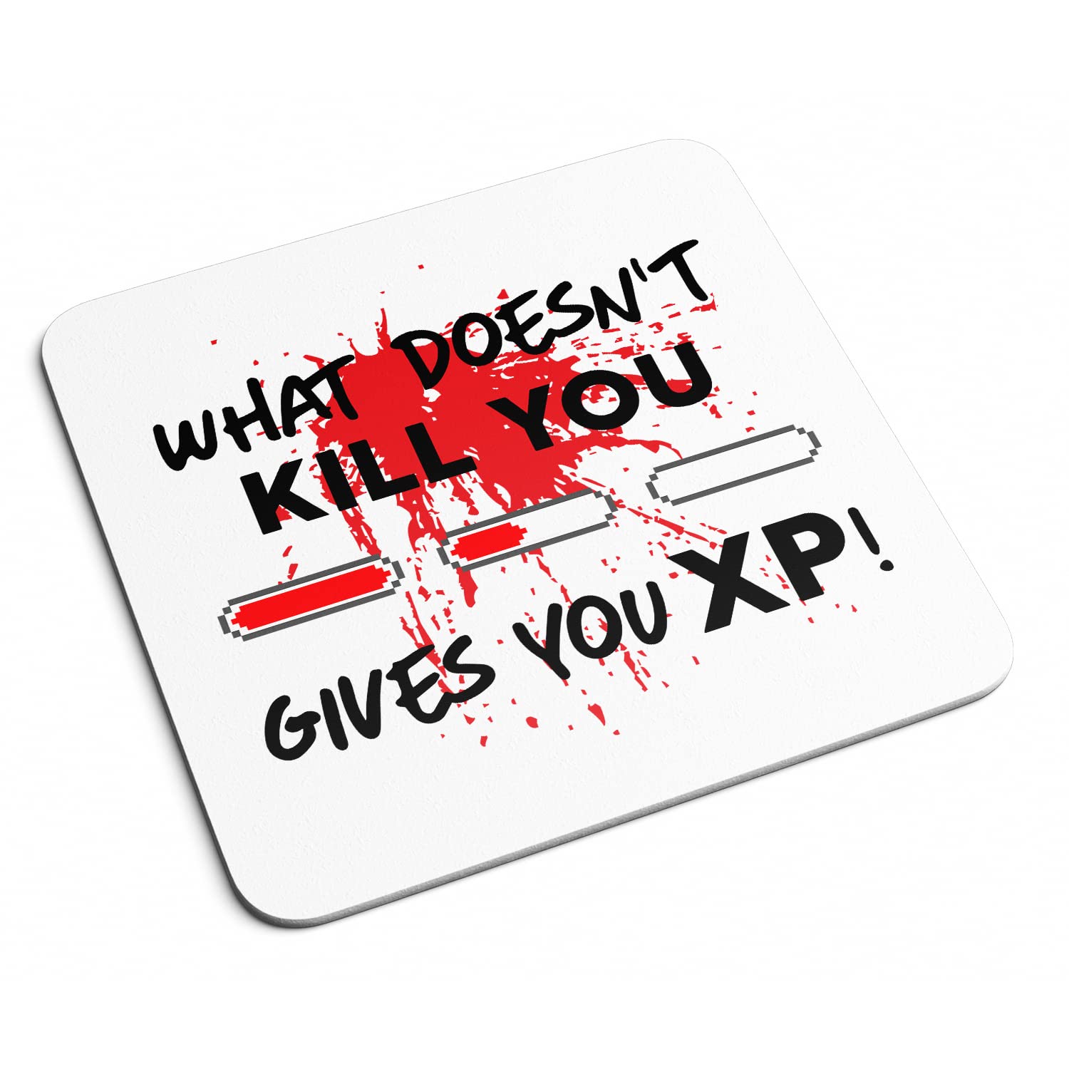 Willow Gifts White - What Doesn't Kill You Drinks Coaster - Funny Dungeons & Dragons D&D Fantasy Role Play Game Dungeon Master Gift Present Home Kitchen Decor Place Mat (White)