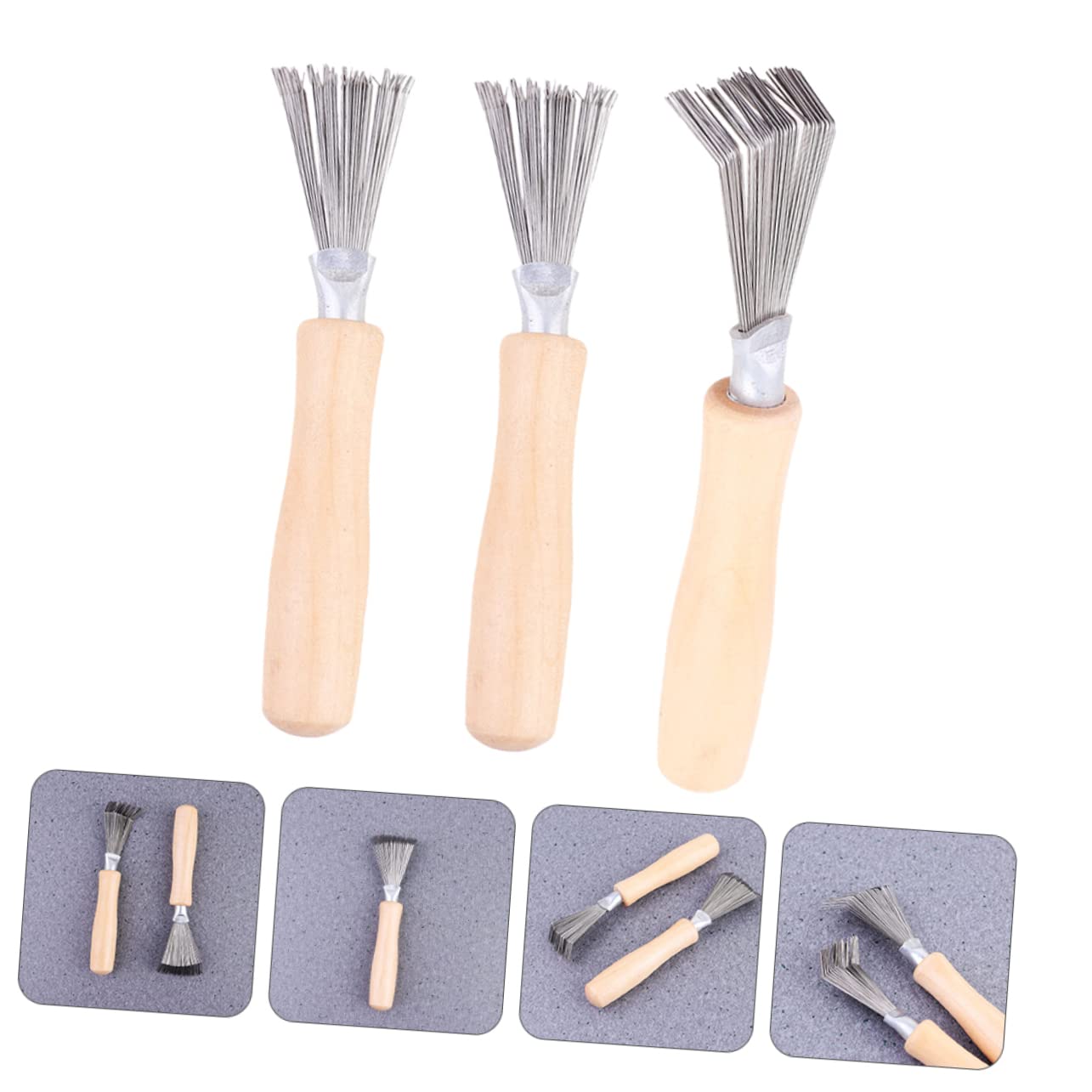 Gogogmee 3Pcs Hair Brush Rake Cleaner Tool Hair Comb Remover for Easy Cleaning at Home Salon and Travel Use Lightweight Portable Hair Brush Cleaning Supplies