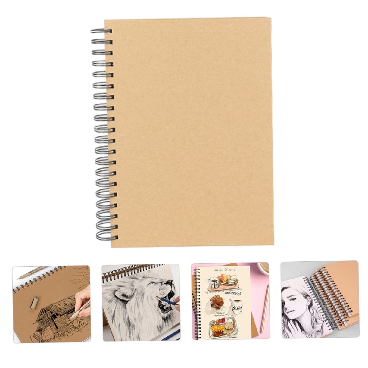SAFIGLE Spirale per Disegno con Spessi Taccuino per Studenti di Pittura e Schizzi Blocco per Arte e Graffiti Formato Orizzontale Resistente