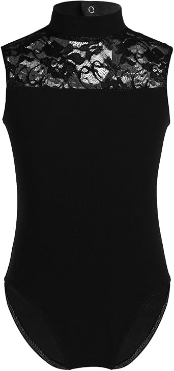 Alvivi Kids Girls Floral Lace Splice Back Turtle/Halter Neck Ballet Dance Leotard Gymnastics Sports Tank Tops
