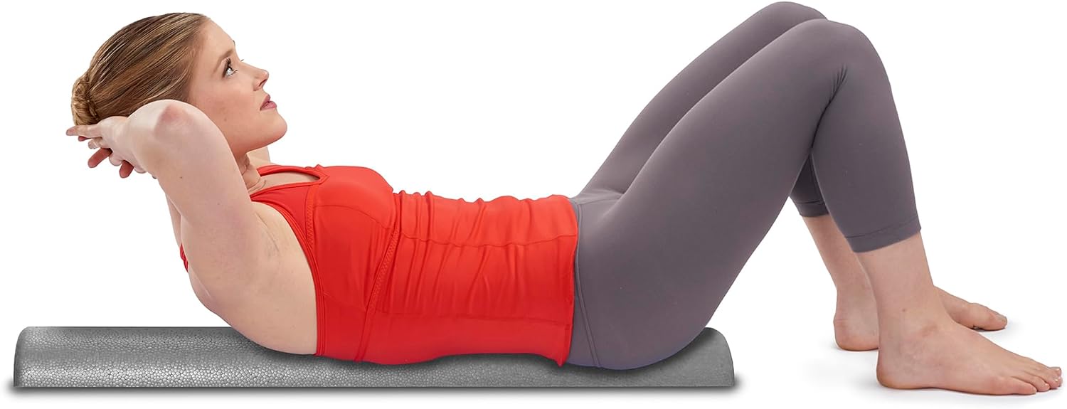 OPTP Silver AXIS Foam Roller, Moderate Density for Sports Medicine, Physical Therapy, Pilates, Yoga - Myofascial Release on Trigger Points (Silver Moderate Density, 36" x 3" Half-Round)