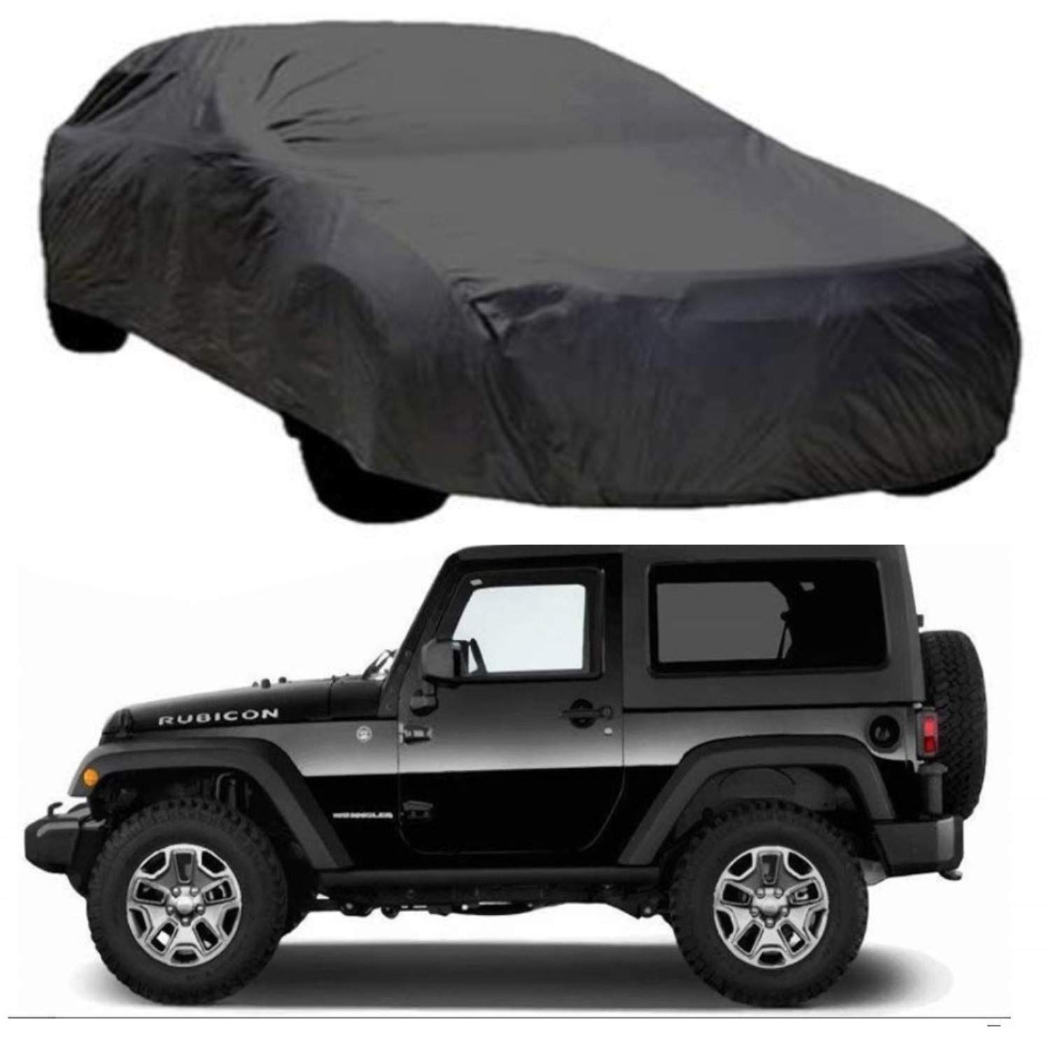 PLATONIC HUB Imported Fabric Car Cover for Mahindra Thar New 2020 with Ultra Surface Body Protection (Grey)