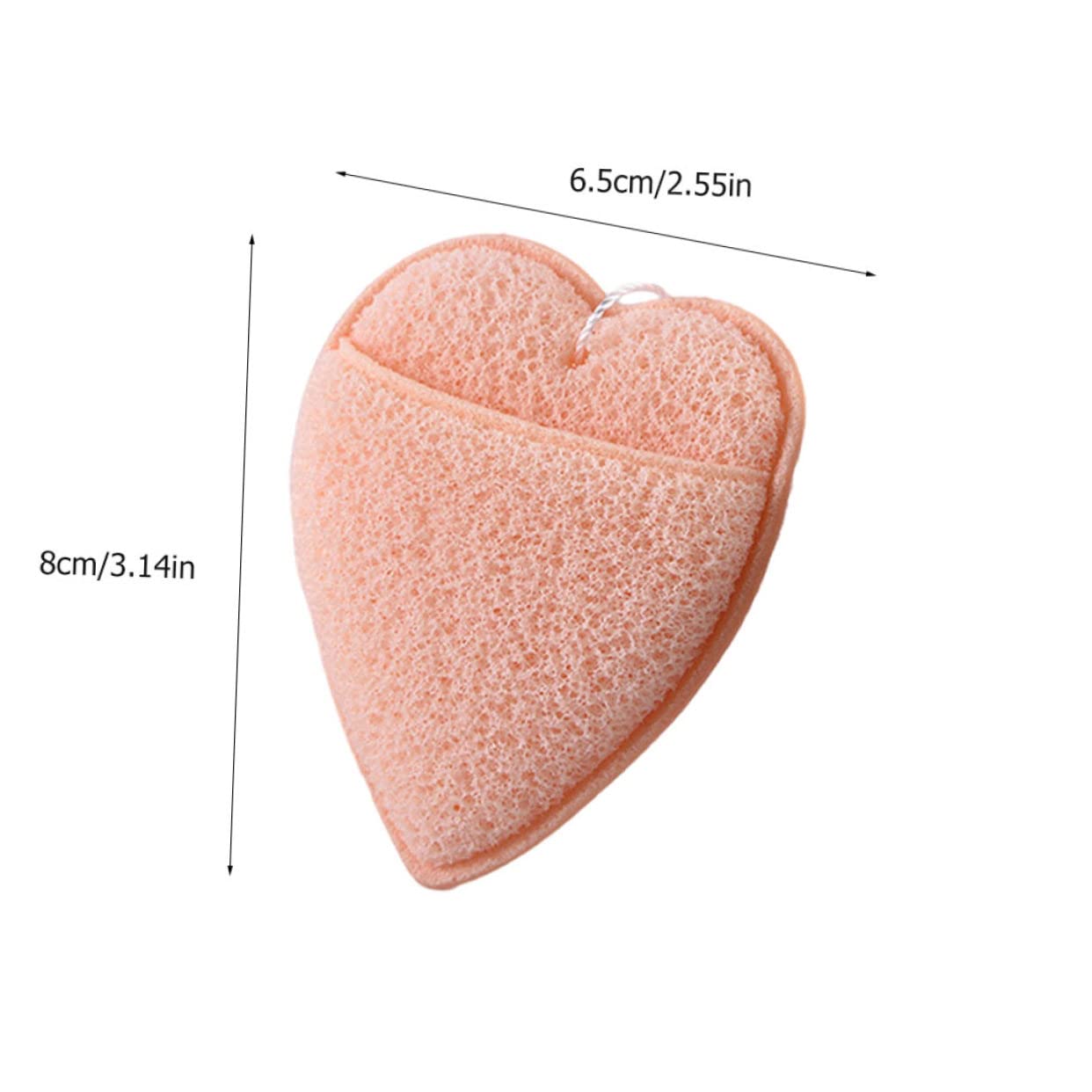 DECOMELODY 2Pcs Heart Shape Facial Cleansing Sponge Gentle Makeup Removal Pads for Daily Use Deep Pore Cleansing Exfoliating and Impurity Removal Safe for All Skin