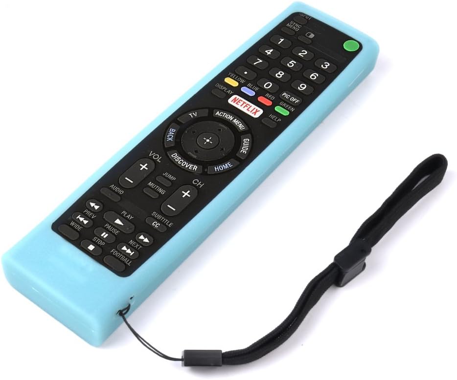 Sony Smart TV Remote Case SIKAI Shockproof Silicone Case for Sony RMF-TX300U RMT-TX200U RMT-TX102U RMF-TX200U Android TV Voice Netflix Remote Skin-Friendly Washable with Lanyard (Glow in Dark Blue)