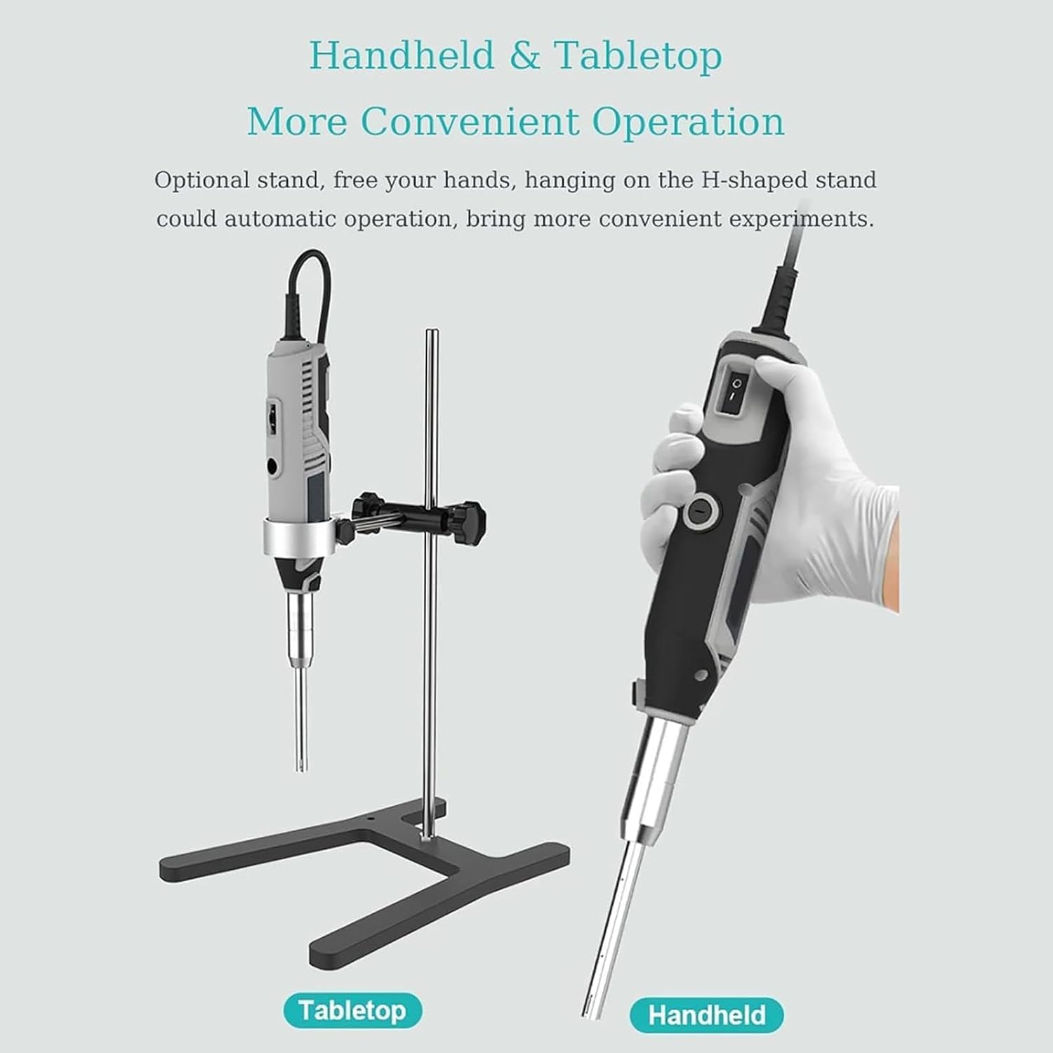 Homogeneizador De Laboratorio De Alta Velocidad De 0,5 A 250 Ml, 6 Velocidades Ajustables, Cabezales De 6 Mm/8 Mm/10 Mm, Portátil para La Mezcla De Cosméticos Y Lociones, Charge