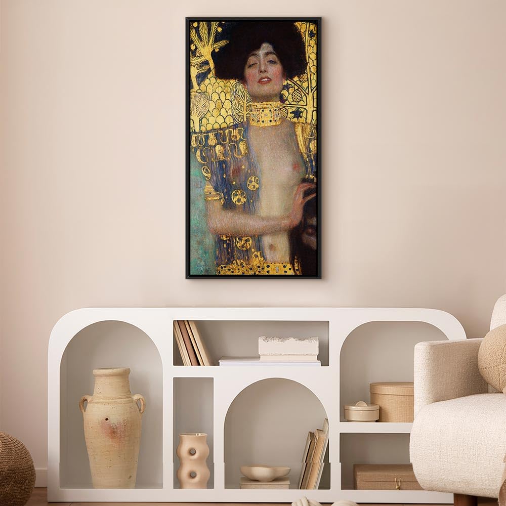 murando - Quadro Moderno con Cornice Nera, Gustav Klimt, 70x140 cm