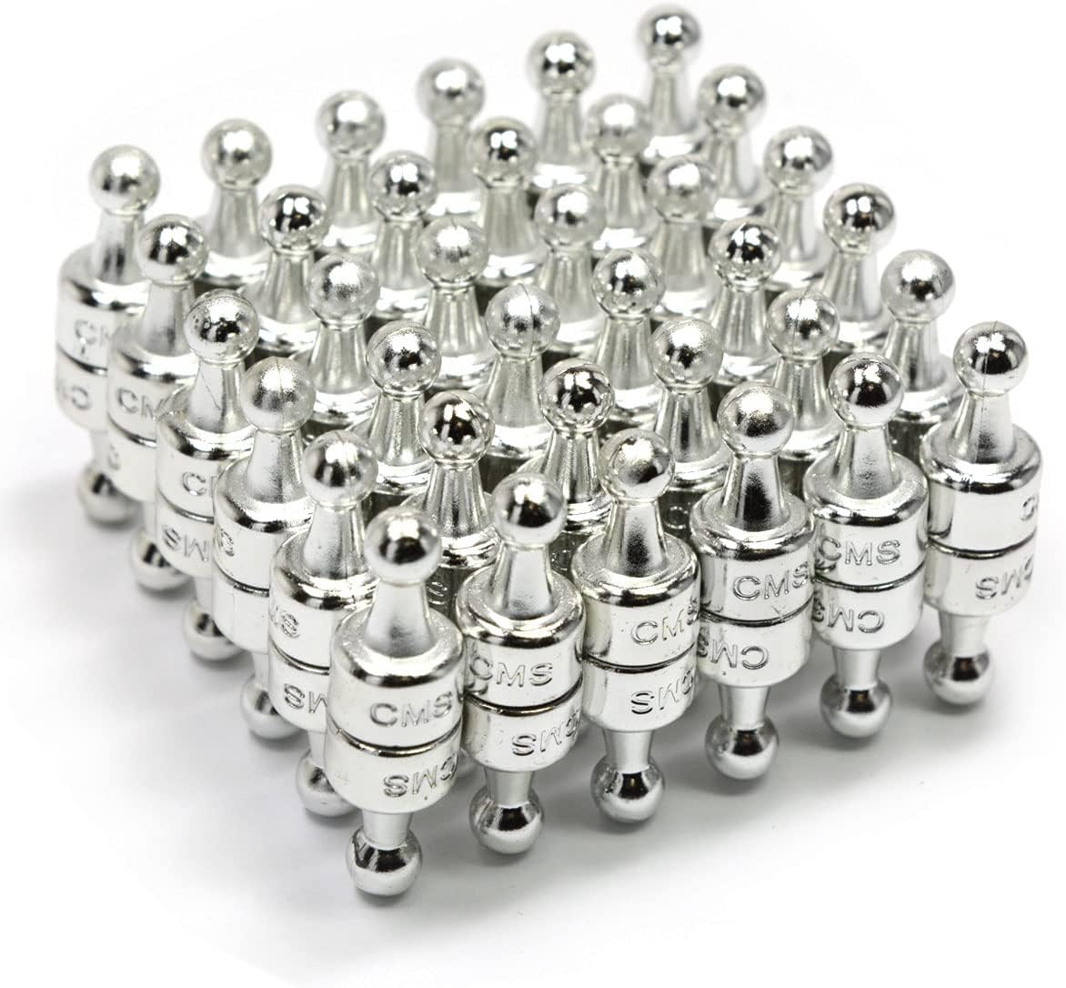 CMS Magnetics - (180-Pack Small NeoPin Silver) Strong Neodymium Magnetic Push Pin for Dry Erase Whiteboards, Bulletins, Calendars, Refrigerator, Office, Kitchen, School, Classroom
