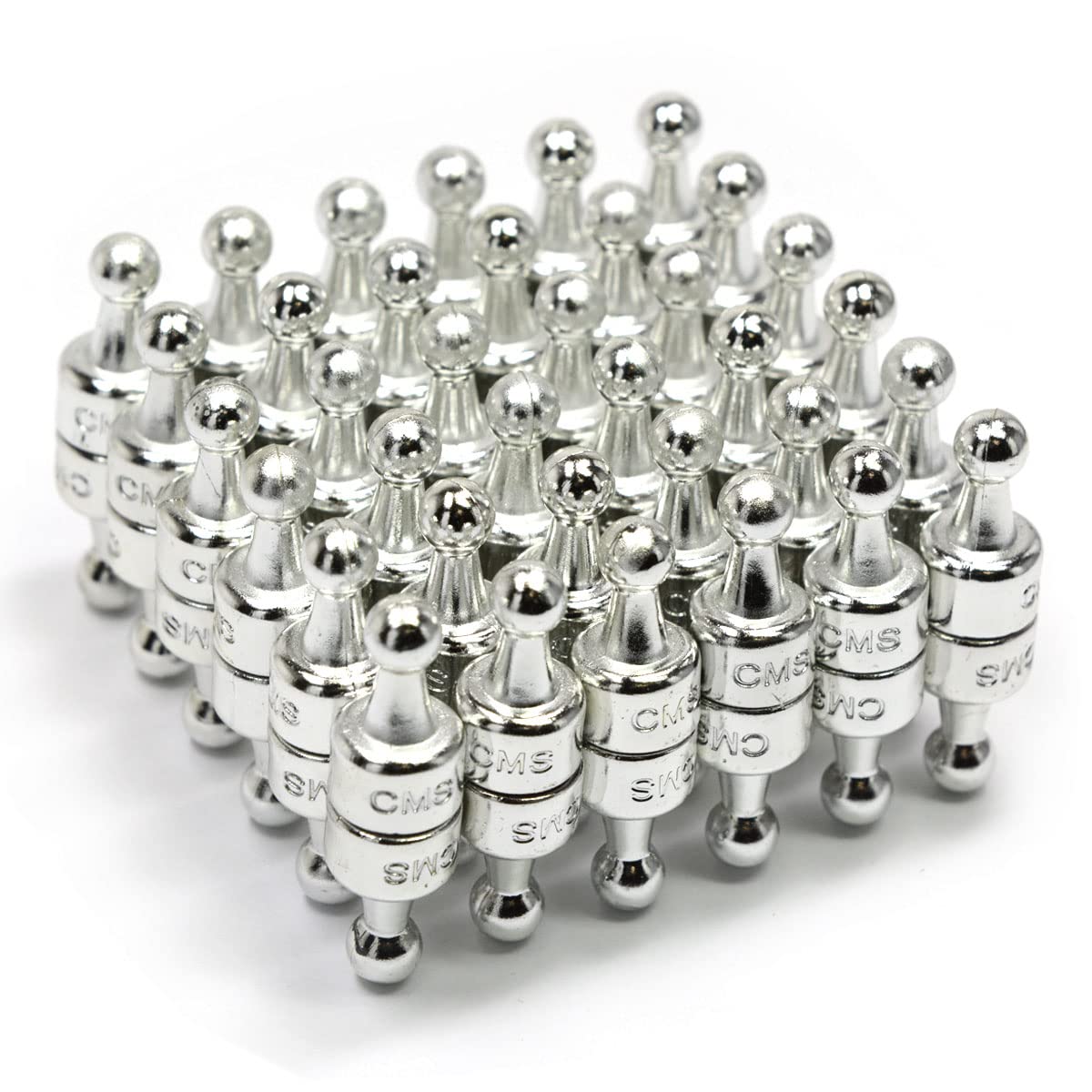 24 Pack Silver Premium Magnetic Pushpins for Office Cabinet, Magnetic Whiteboards, Calendars, Refrigerator & School - Very Powerful - Each PC Can Hold up to16 Pages of 20 LB Paper to Metal Cabinet