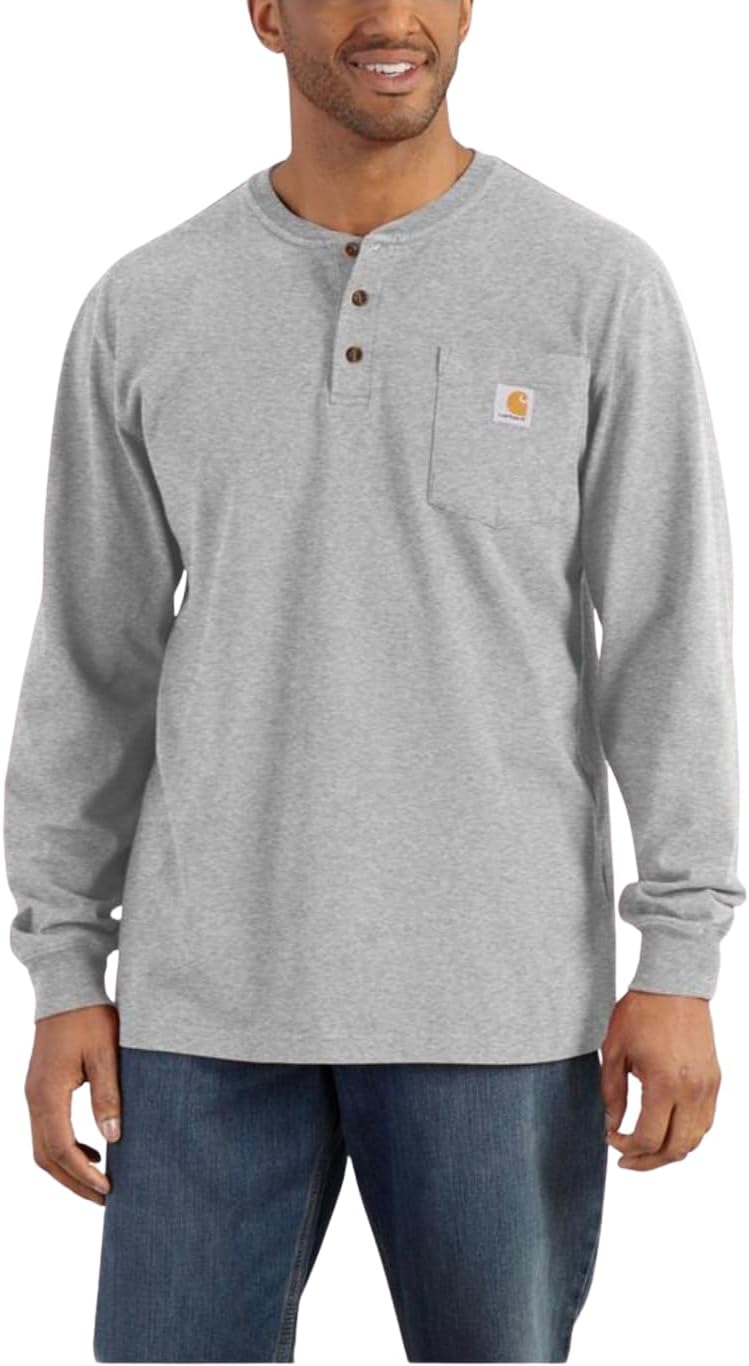 Carhartt Men's Relaxed Fit Heavyweight Long-Sleeve Henley Pocket Thermal Shirt