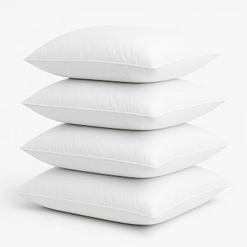 Pillows 4 Pack Hotel Quality Pillows - Soft Bed Firm Hotel Pillow for Back & Side Sleeper Hollowfibre Filled - Anti Allergy Hypoallergenic Bedroom Decor Pillow 50x75 cm