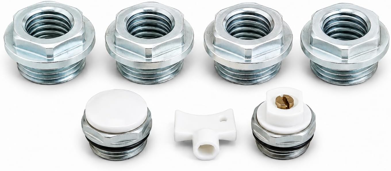 Kit tapones radiador 1/2" Zinc | Accesorios radiador calefacción