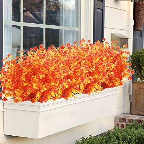 Artbloom 6 Bundles Artificial Fall Flowers No Fade Faux Autumn Plants, Fake Indoor Outdoor Greenery For Thanksgiving Christmas Wedding Party Home Garden Fireplace Décor (Gold Yellow) #TOP6