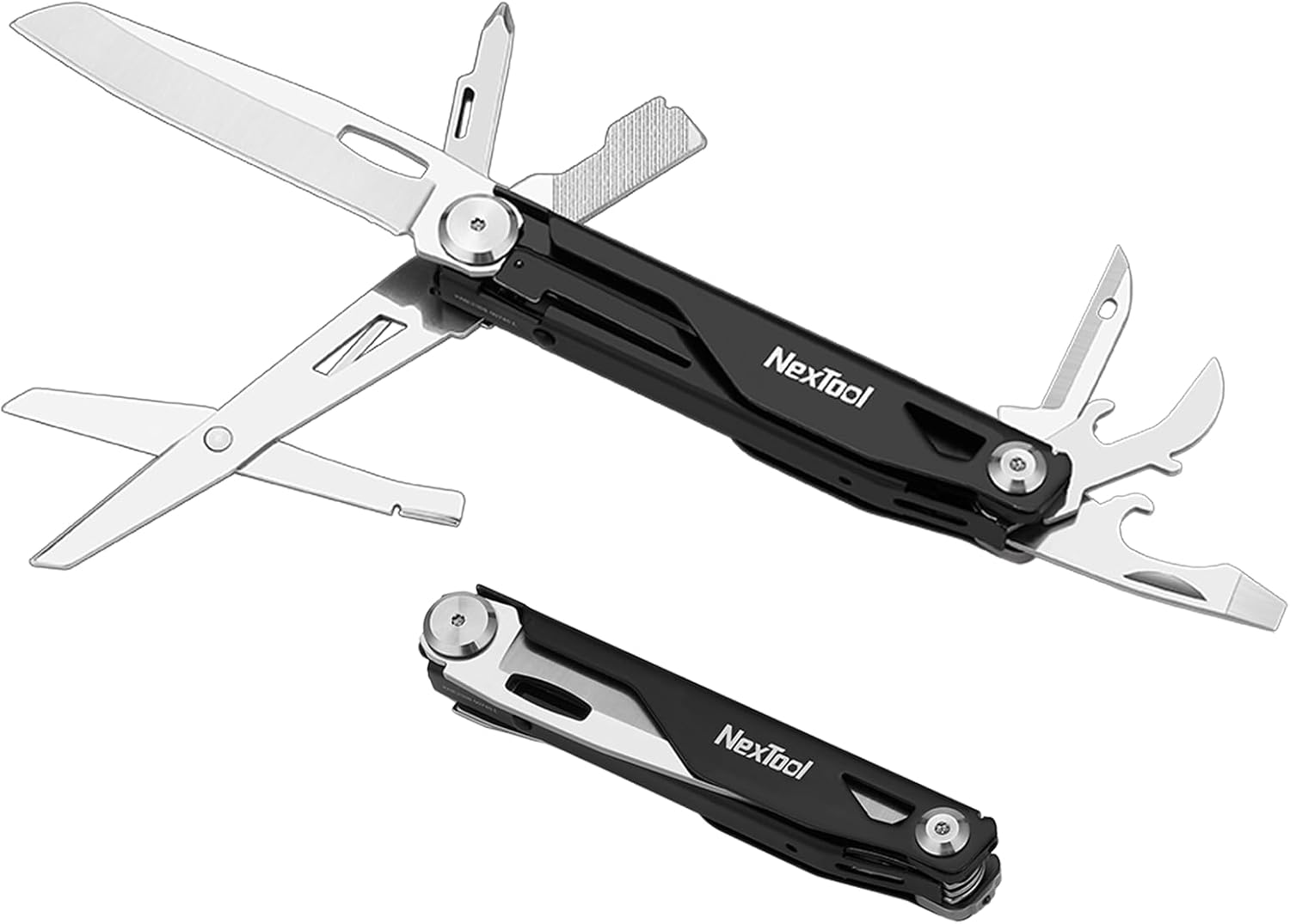 NexTool Multi Tool Pocket Knife, Folding Multitool Knife with Scissors, Screwdriver, Bottle Opener, 11 in 1 Multi-Tool One Hand Accessible with Safety Lokcing for Camping/Emergencies/EDC (Knight)