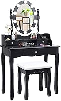 Vista 9 de CHARMAID Escritorio de maquillaje para niñas con luces, mesa de tocador con espejo iluminado, 3 modos de iluminación, brillo ajustable, mesa