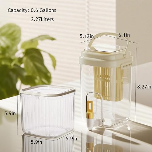 Miniatura 2 de Dispensador de bebidas de plástico de 0.6 galones, recipientes de jugo para individuos o familias pequeñas, dispensador de bebidas de hielo para