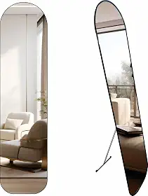 Espelho Capela C/Suporte Apoio Chao 146x36cm Retrô (MOLDURA PRETA)