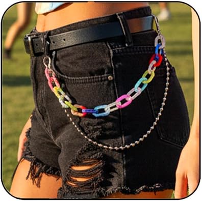Womens Pant Chain Hip Hop Jean Chain for Pants Colorful
