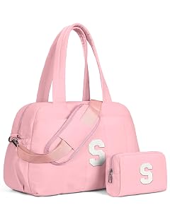 8 Year Old Girl Birthday Gift-Gymnastics Bag for Girls Weekender Bags for Women Friend Birthday Gift Initial Overnight