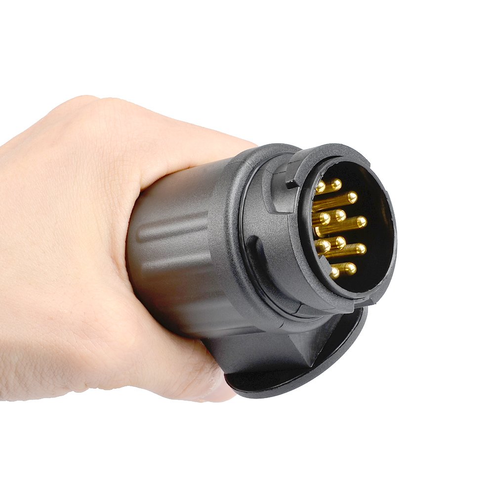 QLOUNI 13 to 7 Pin Plug Trailer Adapter Caravan Electric Plug Adapter
