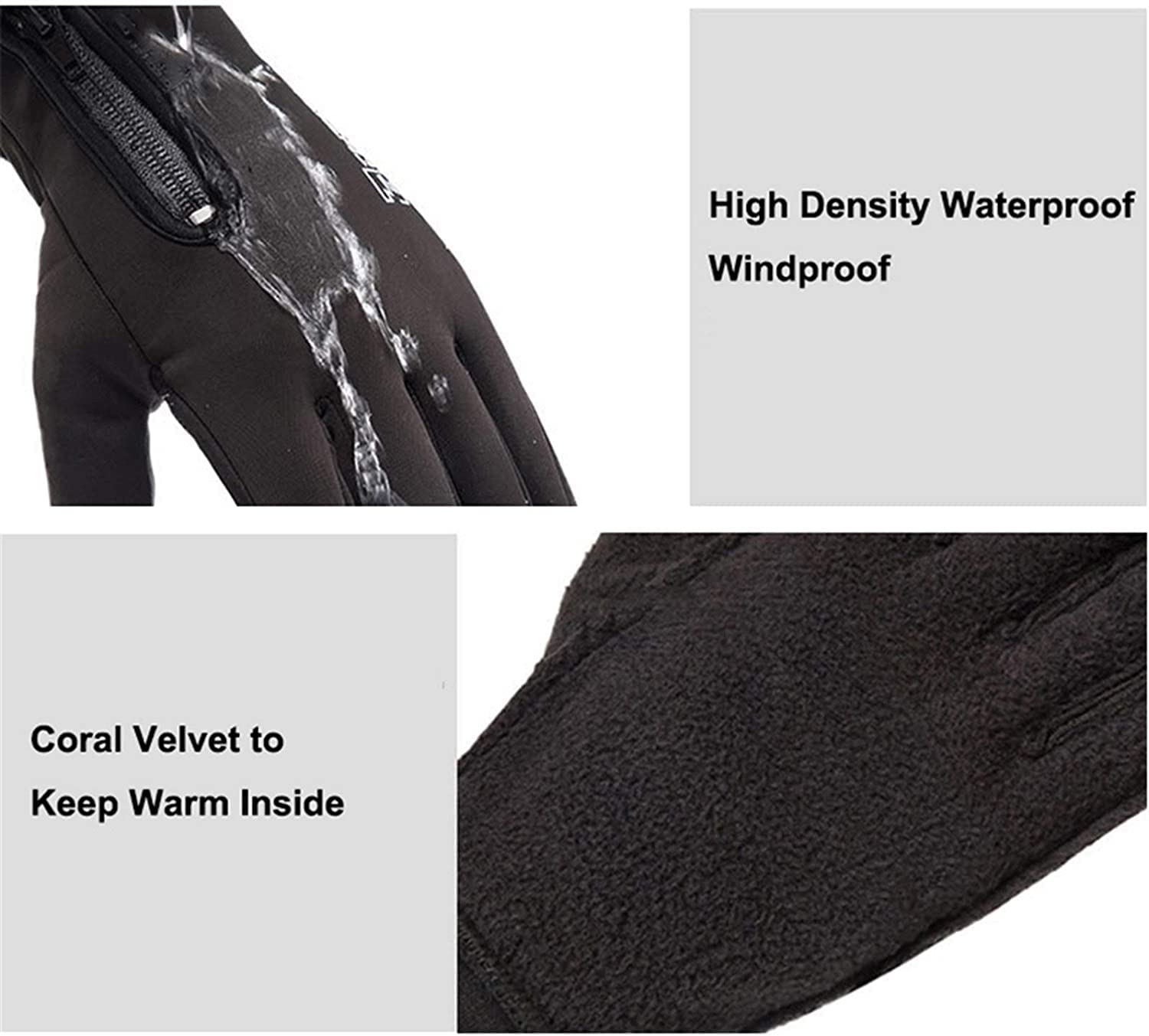 Guantes, Guantes de invierno, Guantes de ciclismo cálidos de invierno, Guantes de pesca de dedo completo, Guantes de hombre de pesca de pantalla táctil cálidos de invierno, Guantes antideslizantes a p