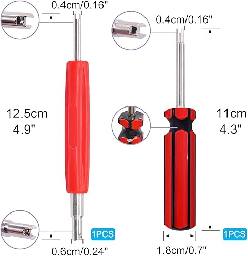 Miniatura 3 de Kit de herramientas de instalación de extractores de vástago de válvula de neumático, 10 núcleos de válvula, 10 vástagos de válvula de neumático