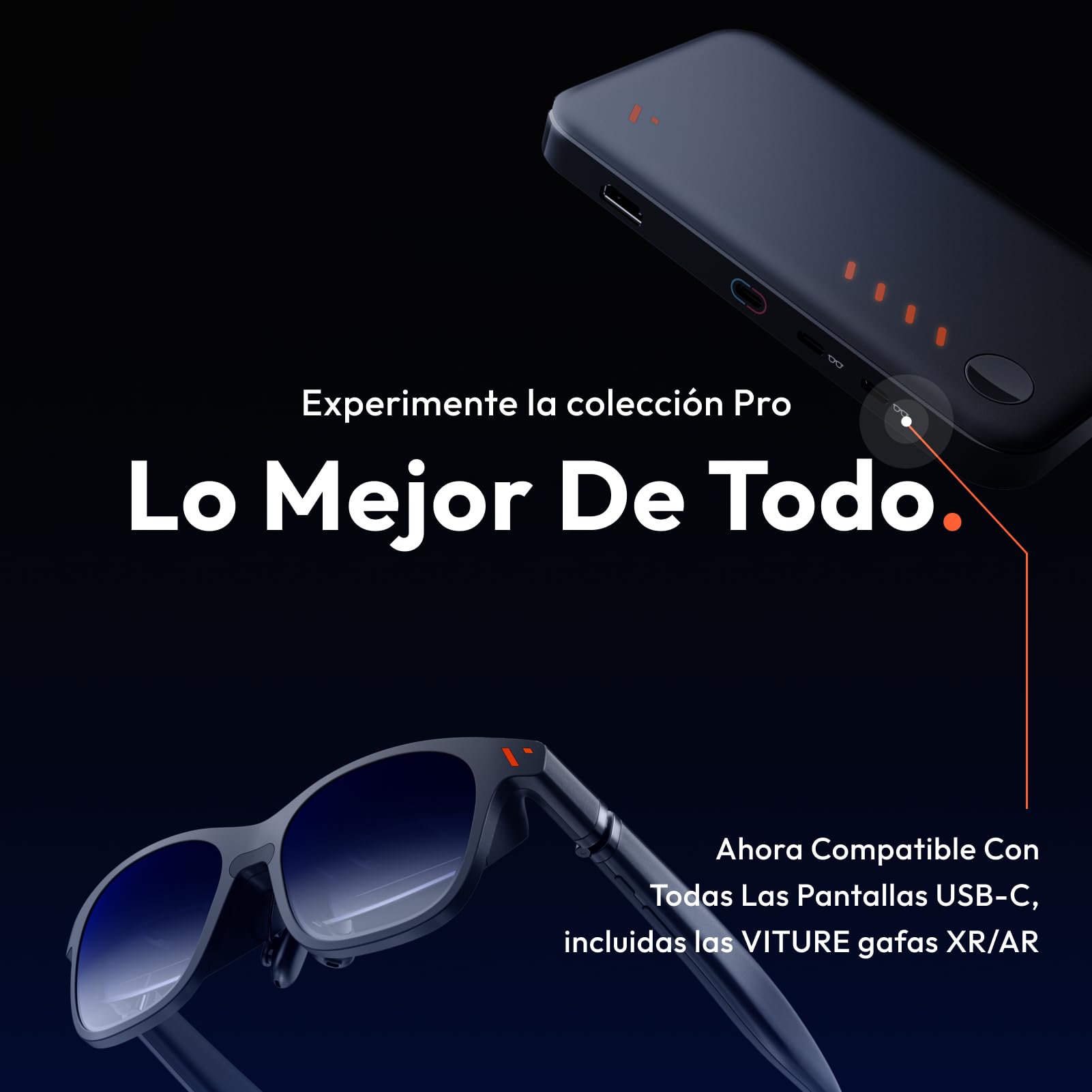 VITURE Pro Mobile Dock,la Primera Experiencia XR inmersiva para Switch 2,transmisión&Juego en cooperativo,Contenido 2D/3D,Compatible con PS, Switch,Dispositivos HDMI, para Pantallas USB-C&Gafas XR/AR