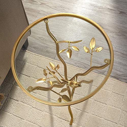 Firstime & Co.® Gold Bird And Branches Outdoor Tripod Table, American Crafted, Metallic Gold, 14 X 14 X 24 , #TOP2