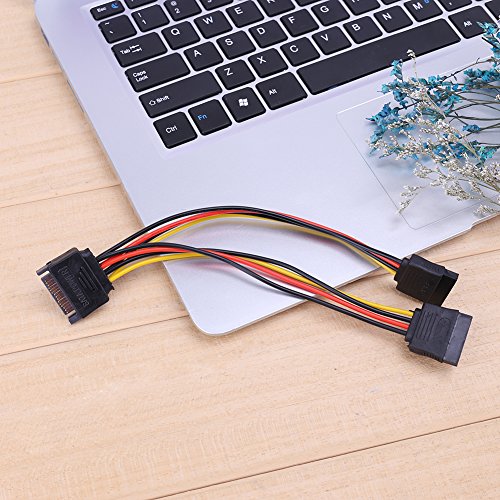 Cable Adaptador Divisor SATA 15 pines Macho a Doble Hembra miniatura 6