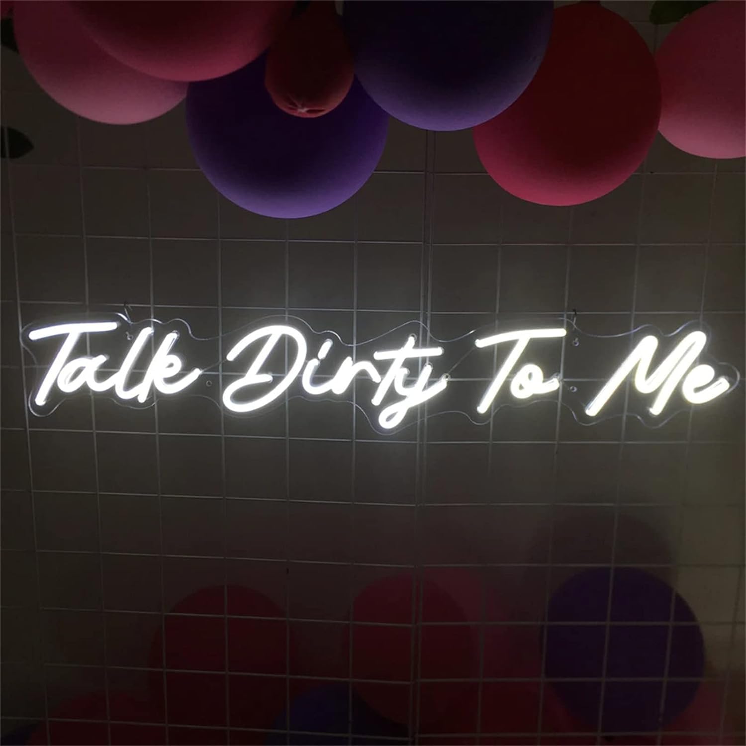 Neon LED Sign Talk Dirty to Me Neony, dekoracje baru Zasilany przez USB Akrylowe zimne białe neony LED 53X17cm