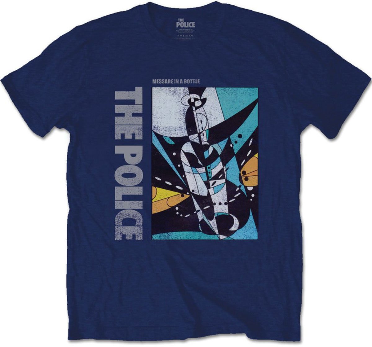 Official The Police - Message in a Bottle - Mens Navy T Shirt (Medium)