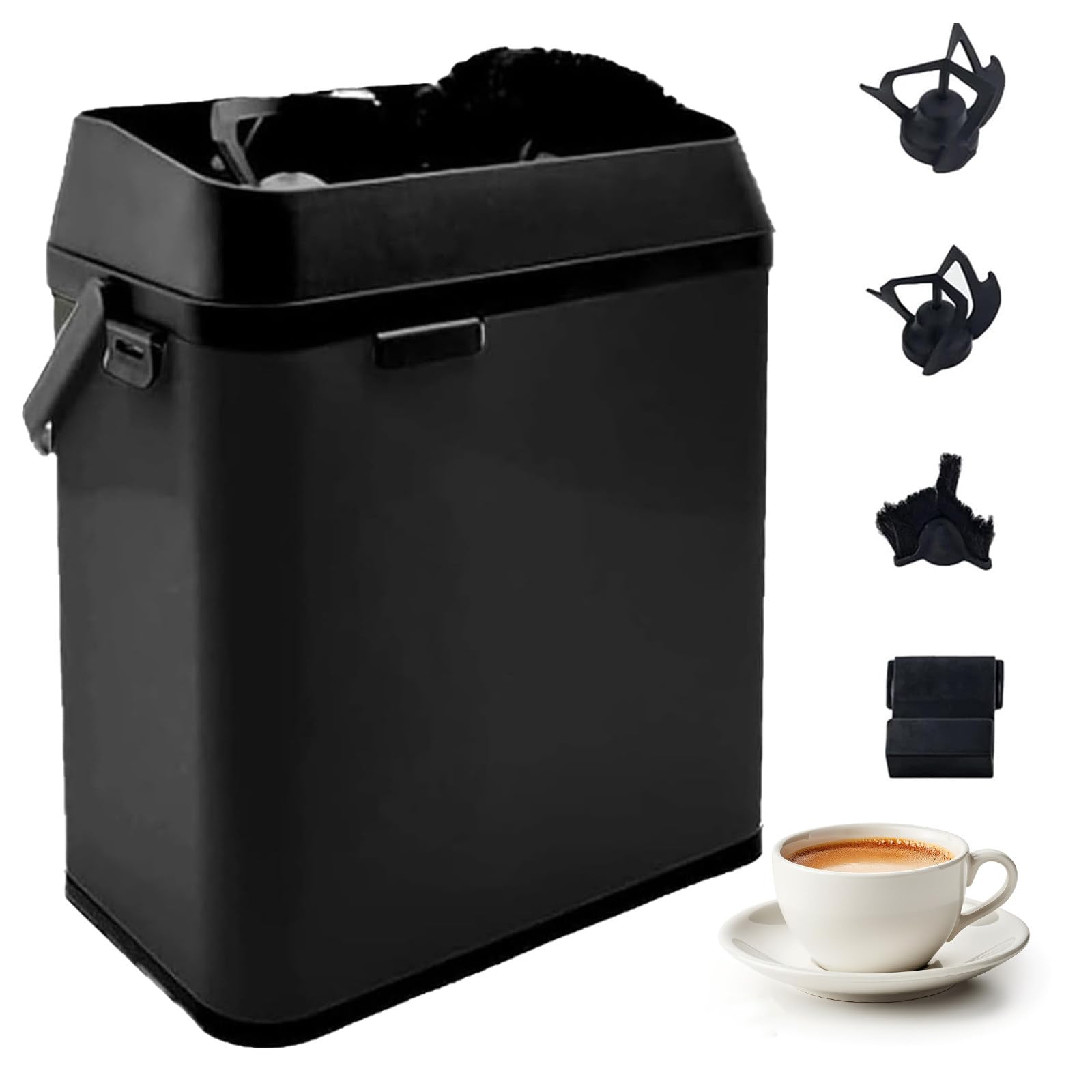 Nettoyeur de Porte-Filtre, Machine Automatique de Nettoyage du Marc de Café à Poignée, pour Usage Domestique, Cafétéria et Restaurant Black