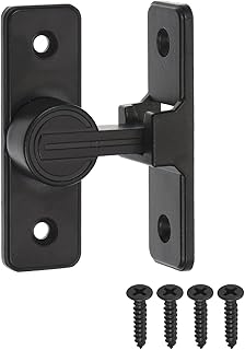uxcell Barn Door Lock Latch, 90 Degree Sliding Barn Door Locks, Barn Door Lock Latch Hardware, Flip Door Locks for Barn, Gate, Garden, Cabinet, Window, Black