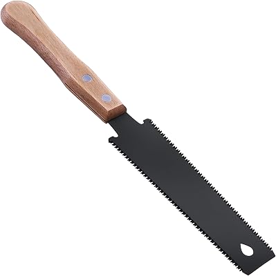 Sierra Japonesa Ryoba con Doble Dentado 14/17 TPI, Sierra de Mano para Madera – Hoja Fina y Estable de 0,6 mm para Carpintería y Bricolaje – Mango de Madera en Forma de ala de Pollo