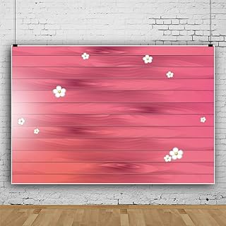 Qinunipoto 背景布 桜の花 木の板の背景 木目の柄 木目調 1.8x1.2m 壁の飾り 記念写真 ポリエステル製 写真撮影 backdrop background 撮影背景 撮影シート 記念写真 背景紙 写真スタジオ