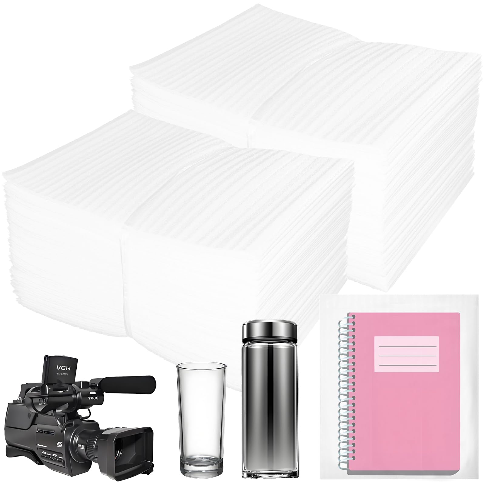 100 Pack 8'' x10'' Cushion Foam Pouches, Moving Supplies for Dishes, Packing Foam for Dishes & Cups, Glass Packing Paper and Plate Protectors for Moving(200x250x0.5MM)