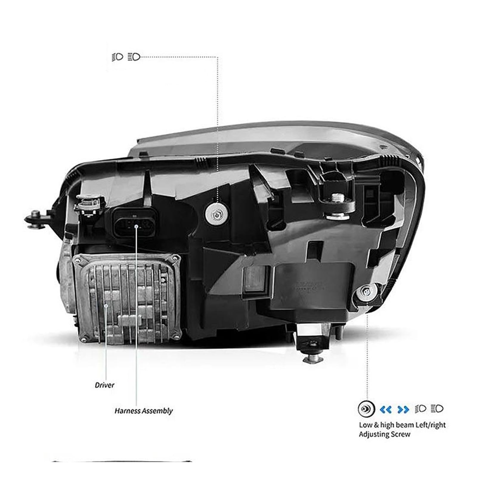 Coppia di fari Anteriori per Classe S W222 2014-2017, Kit di Tuning per Auto, Installazione Plug And Play.