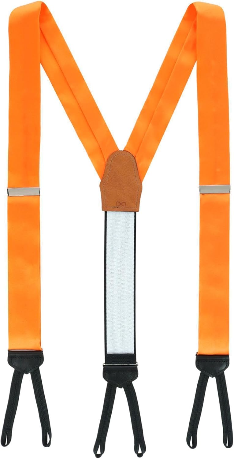 Trafalgar Sutton Solid Color Silk Formal Suspenders | Y-Back, Adjustable Braces