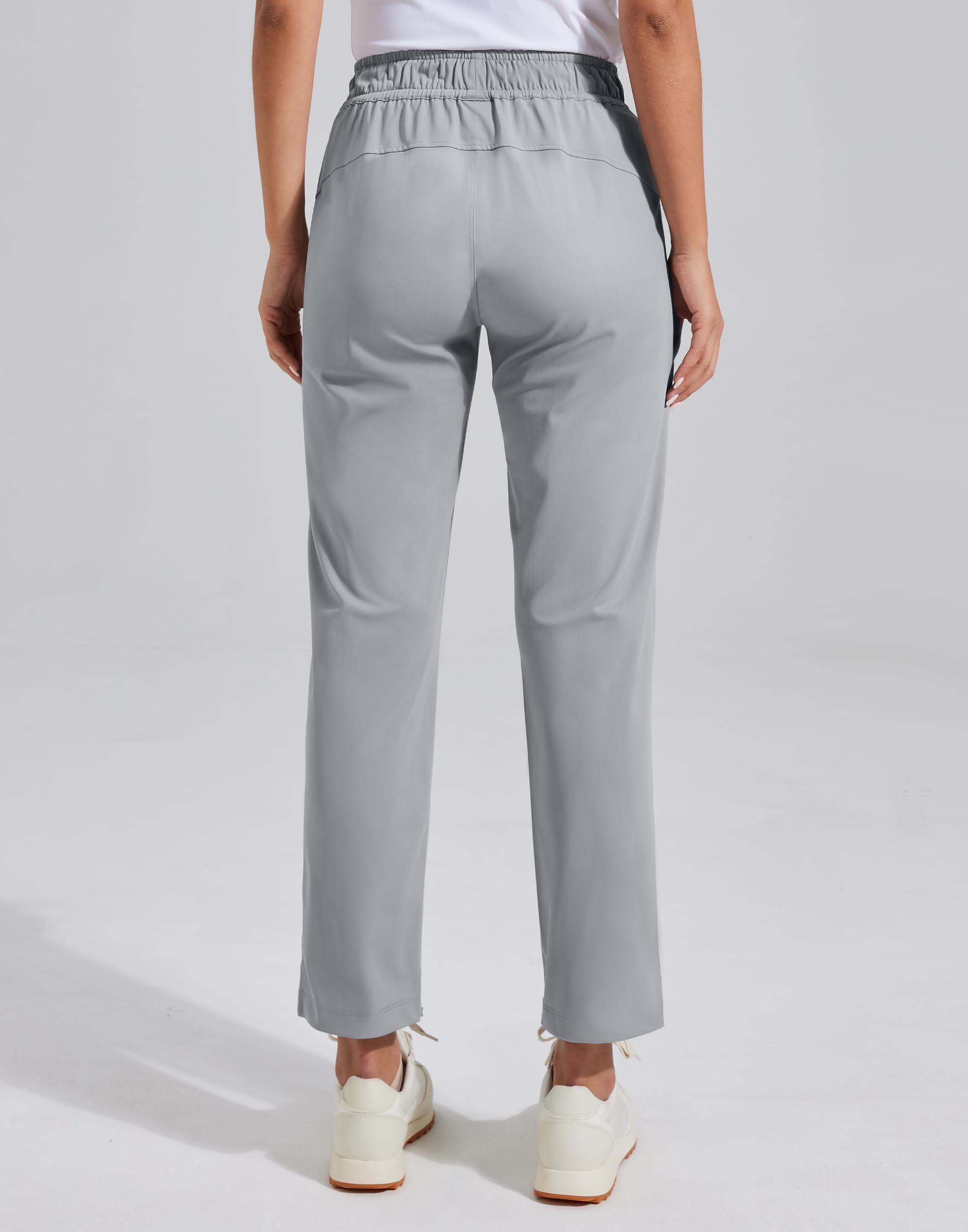 Pioneer Camp Pantalon de golf pour femme avec poches zippées Taille haute Extensible 7/8 Cheville Robe Travail Business Casual Pantalon de voyage