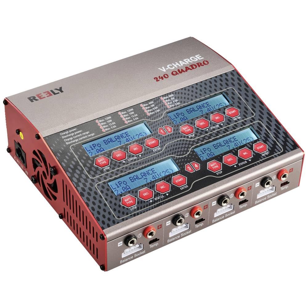Reely V-Charge 240 Quadro Modellbau-Multifunktionsladegerät 12 V, 230 V 12 A LiPo, LiIon, LiFePO, LiHV, NiCd, NiMH, Ble