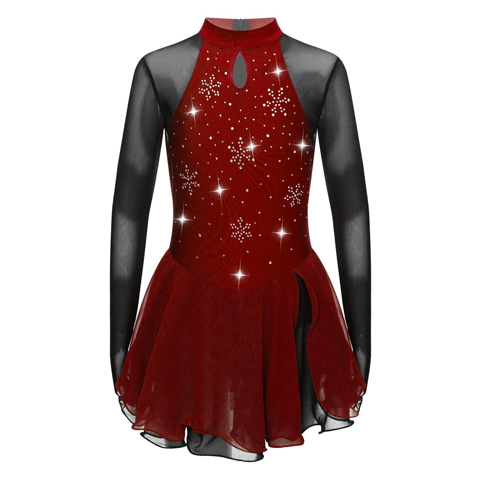 Maillot Gimnasia Ritmica Vestido de Malla de Ballet for niñas, Ropa de Baile for Patinaje artístico sobre Hielo, Vestido de Baile lírico de Manga Larga, Disfraz de Bailarina(Color 1,16)