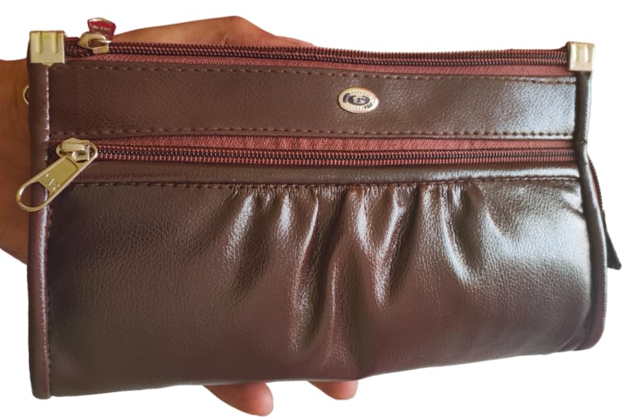 Image of Trendy PU Multi Zip Pocket Daily Use Purse for Women Wallet Bag for Girls Clutches Bag for Women Multicolour Small Handbag Multi card slots phone pocket ladies purse