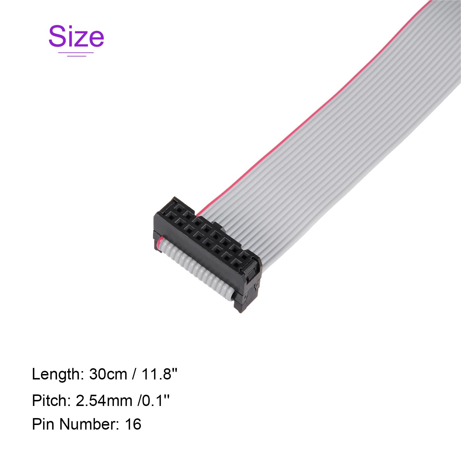 DMiotech 5pz Lungo 30CM 2.54MM Piatto Nastro Cavo IDC 16 Pin Connettore